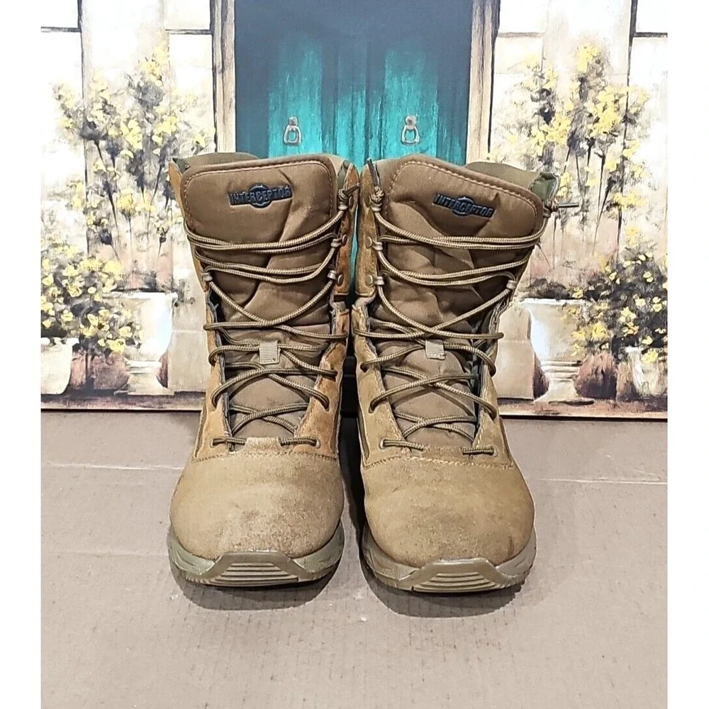 Interceptor Combat Boots Suede Mens 12 Tan Brown Coyote Tactical Hiking Adult